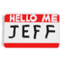 Jeff's Name Tag - Rare from Hat Shop